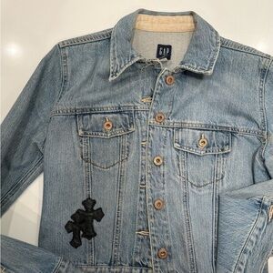 GAP Denim Jacket with Dark Blue Label ,a black patch
